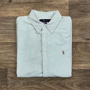 Ralph Lauren Shirt Men’s XXL Classic Fit Button Down White/Green
